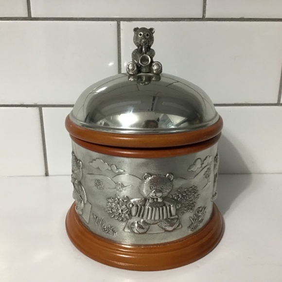 VTG Royal Selangor Pewter Wood Teddy Bear Music Box - Picture 7 of 7